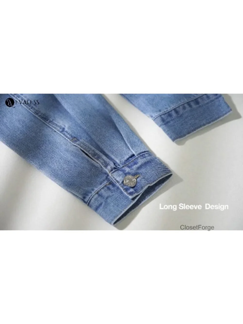 Oversized Button Down Denim Jacket with Pockets
